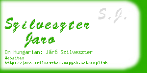 szilveszter jaro business card