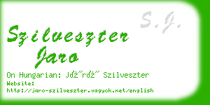 szilveszter jaro business card